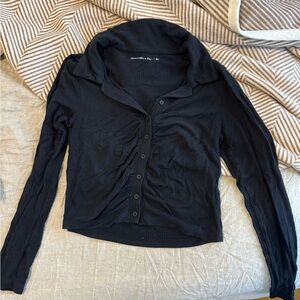 Abercrombie & Fitch Black Button-Down Shirt